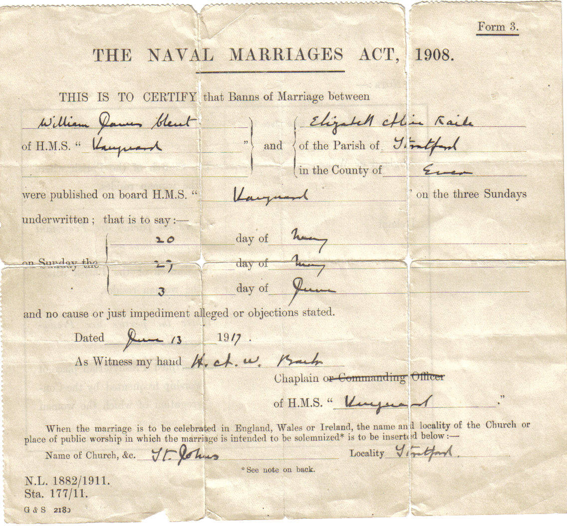 William Clent s Marriage Banns